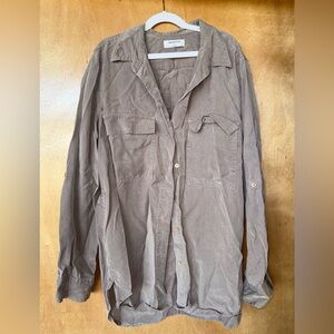 Babaton Aritzia Taupe Lightweight Shirt Jacket- Size Small